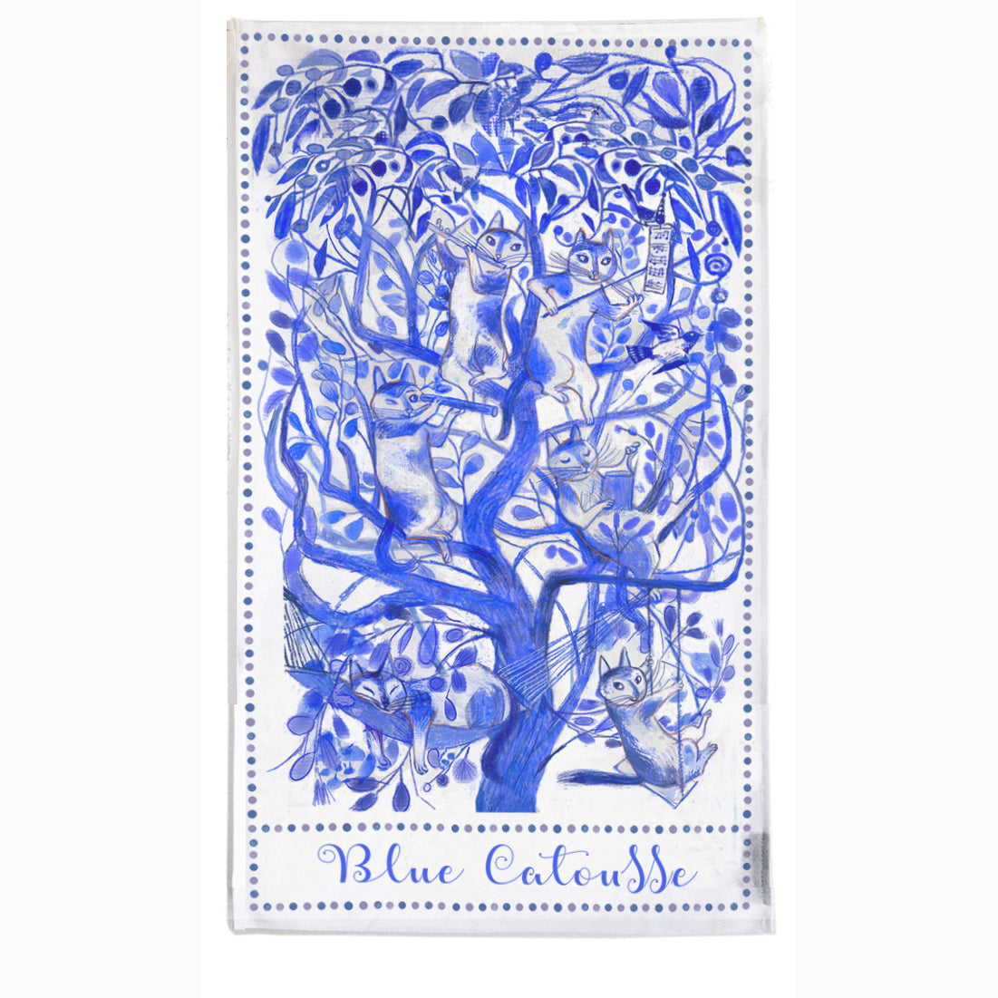 Blue Catousse Tea Towel