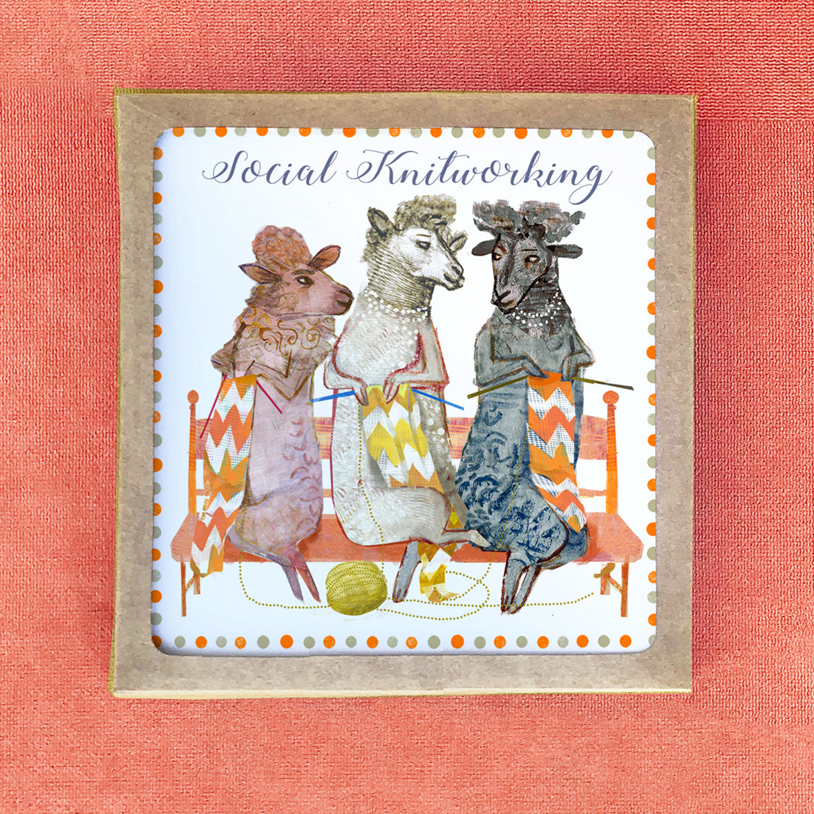 Social Knitworking - Set of 6 Square Cards