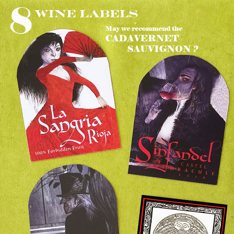 Vintage Vampire Wine Labels