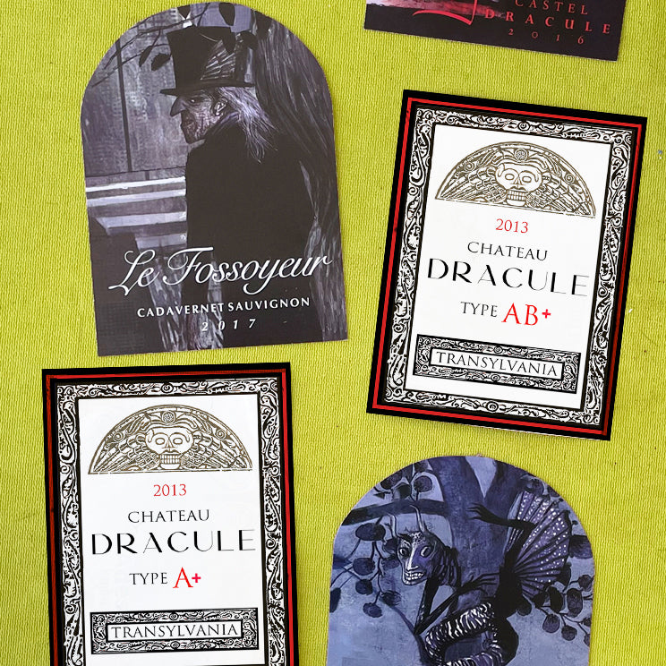 Vintage Vampire Wine Labels