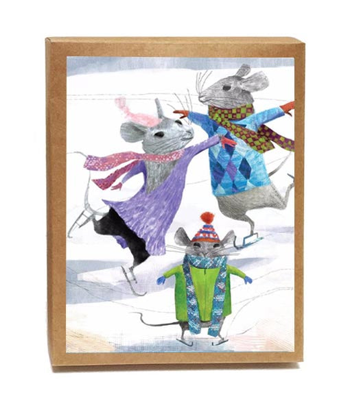Mice Skating | 8 Cards - SMALL