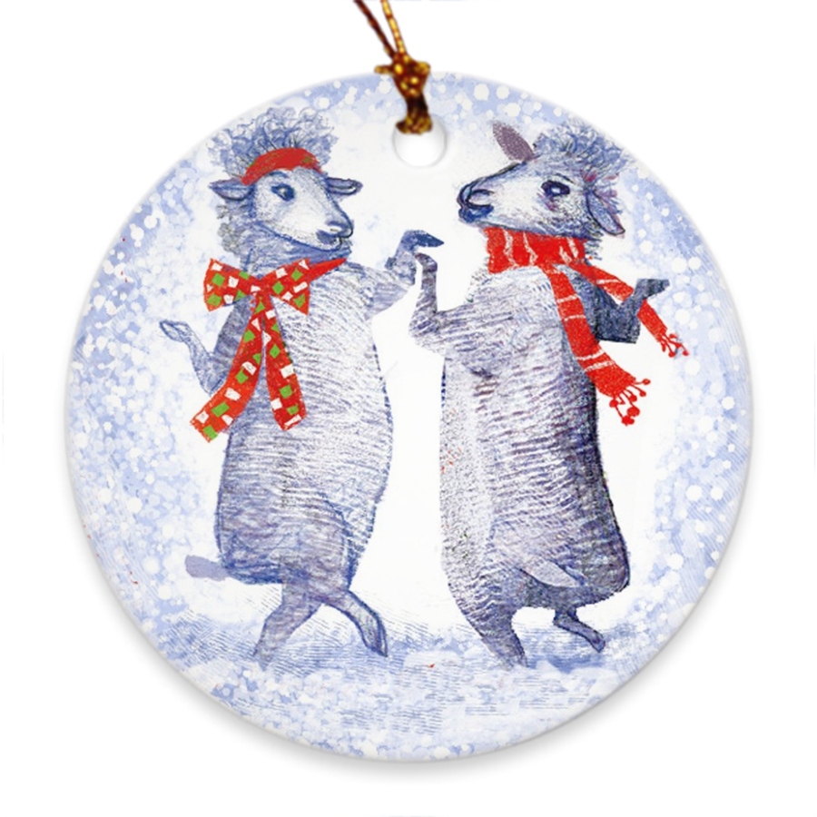 Season's Bleatings Porcelain Ornament