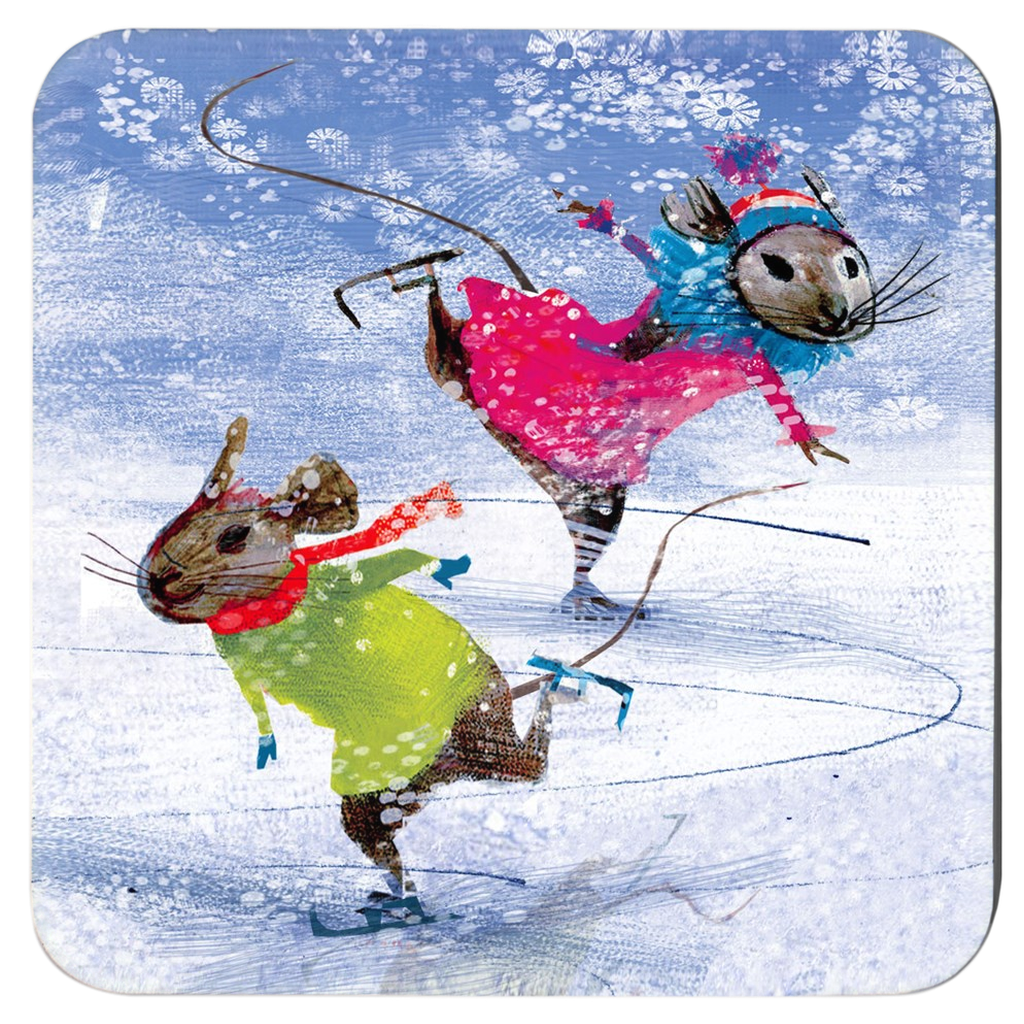 Mice on Ice Coasters (Set of 4) – Artiphany