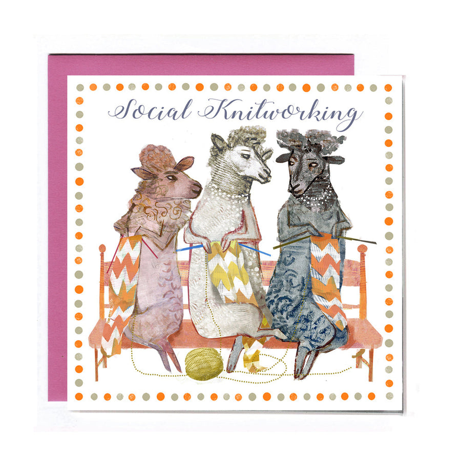 NEW - Social Knitworking - Set of 6 Square Cards