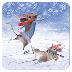 Mice on Ice Coasters (Set of 4)