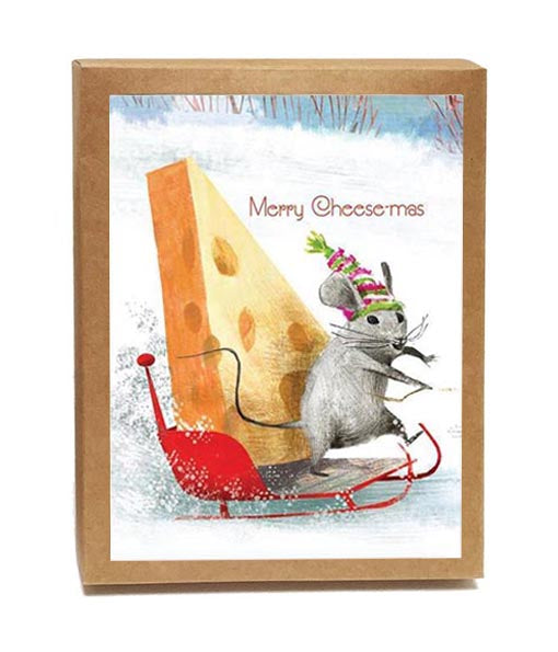 Merry Cheesemas Boxed Notes - Set of 8 Trifold Cards