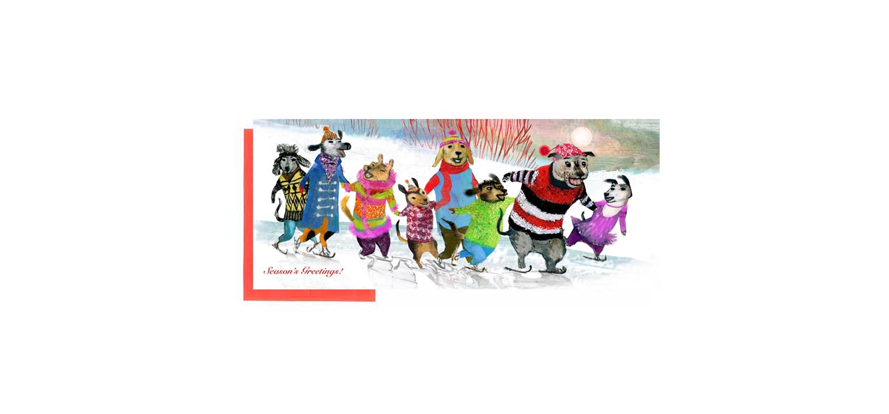 Dogs Skating (Trifold)