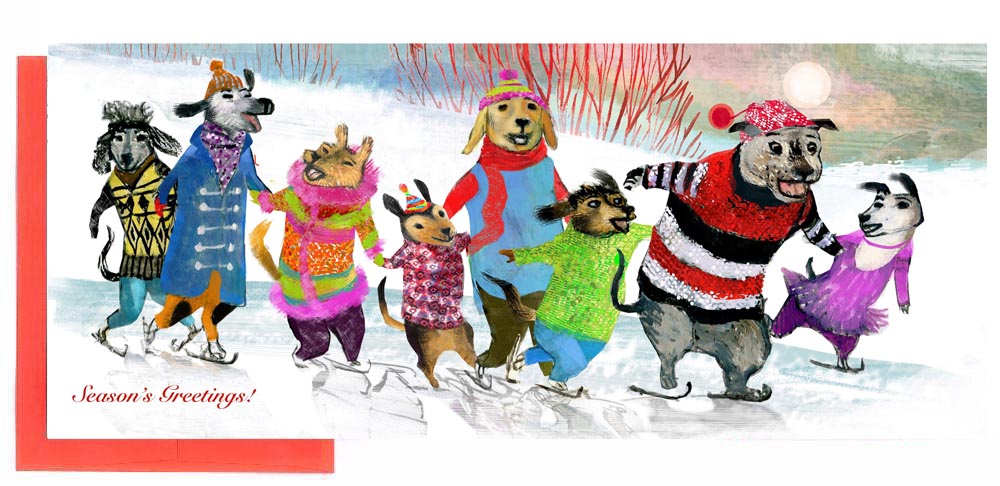 Dogs Skating (Trifold)